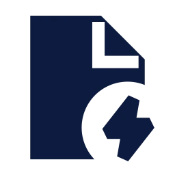 File bolt icon, Sharp Solid style
