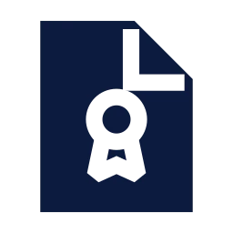 File certificate icon, Sharp Solid style