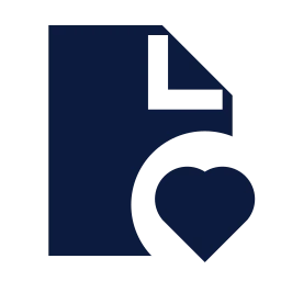 File heart icon, Sharp Solid style