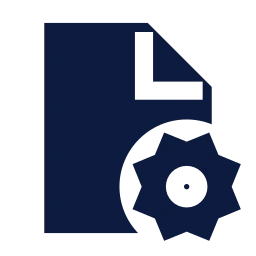 File settings icon, Sharp Solid style