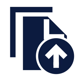 Files up icon, Sharp Solid style