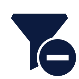 Filter minus icon, Sharp Solid style