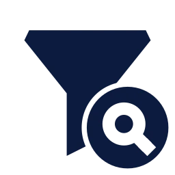 Filter search icon, Sharp Solid style