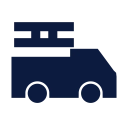 Fire truck icon, Sharp Solid style