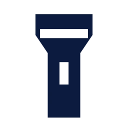 Flashlight icon, Sharp Solid style