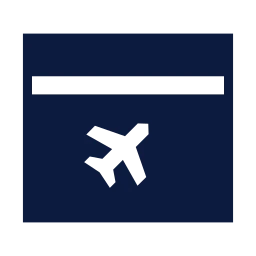 Flight booking icon, Sharp Solid style