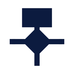 Flowchart icon, Sharp Solid style