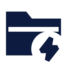 Folder bolt icon, Sharp Solid style
