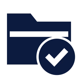 Folder check icon, Sharp Solid style