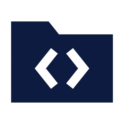 Folder code icon, Sharp Solid style