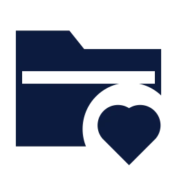 Folder heart icon, Sharp Solid style