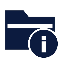 Folder info icon, Sharp Solid style