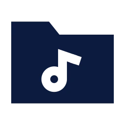 Folder music icon, Sharp Solid style