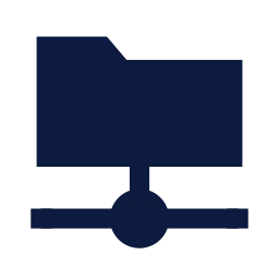 Folder network icon, Sharp Solid style