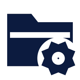 Folder settings icon, Sharp Solid style