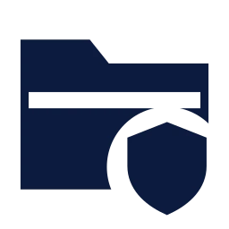 Folder shield icon, Sharp Solid style