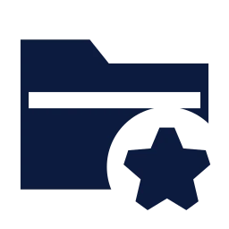 Folder star icon, Sharp Solid style