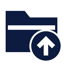 Folder up icon, Sharp Solid style