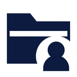 Folder user icon, Sharp Solid style