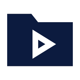 Folder video icon, Sharp Solid style