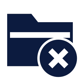 Folder x icon, Sharp Solid style