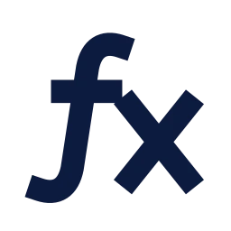 Function fx icon, Sharp Solid style