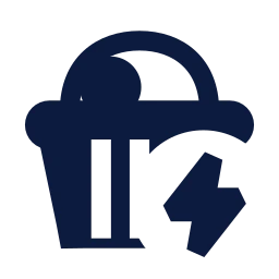 Gift hamper bolt icon, Sharp Solid style
