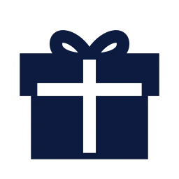 Gift icon, Sharp Solid style