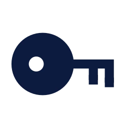 Key round icon, Sharp Solid style