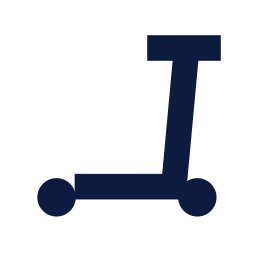 Kick scooter icon, Sharp Solid style