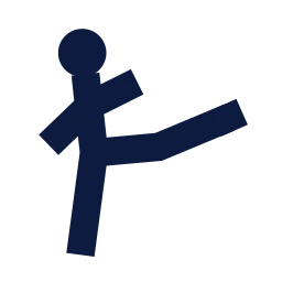 Kickboxing icon, Sharp Solid style