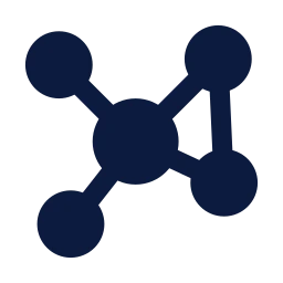 Knowledge graph icon, Sharp Solid style