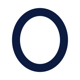 Letter o icon, Sharp Solid style