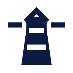 Lighthouse icon, Sharp Solid style