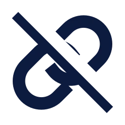 Link off icon, Sharp Solid style