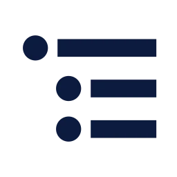 List nested icon, Sharp Solid style