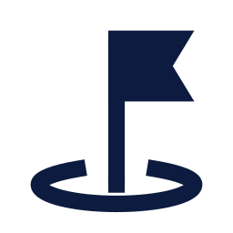 Location flag icon, Sharp Solid style