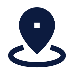 Location radius icon, Sharp Solid style