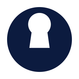 Lock keyhole circle icon, Sharp Solid style