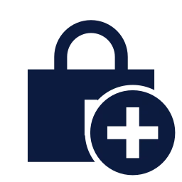 Lock plus icon, Sharp Solid style