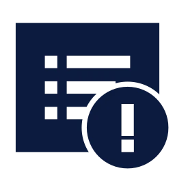 Logs alert icon, Sharp Solid style