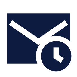 Mail clock icon, Sharp Solid style