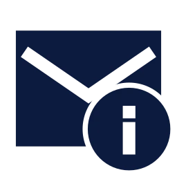 Mail info icon, Sharp Solid style