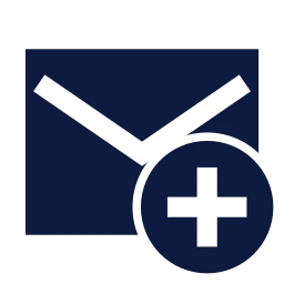 Mail plus icon, Sharp Solid style