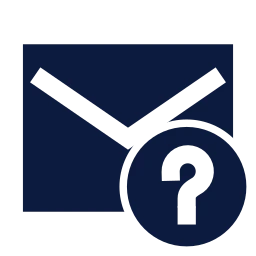 Mail question icon, Sharp Solid style