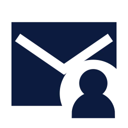 Mail user icon, Sharp Solid style
