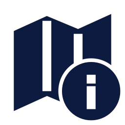 Map info icon, Sharp Solid style