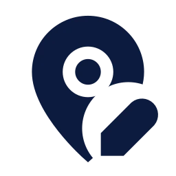 Map pin edit icon, Sharp Solid style