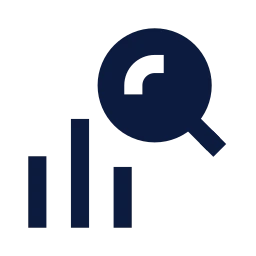 Market research icon, Sharp Solid style