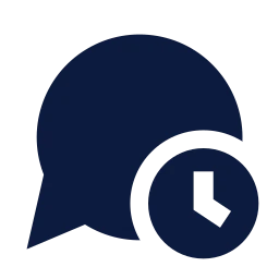 Message clock icon, Sharp Solid style